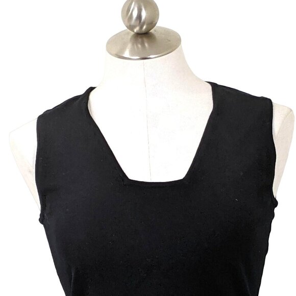 Red Medium Sleeveless Black 71% viscose/29% nylon  Knit Top  41b - Picture 9 of 9